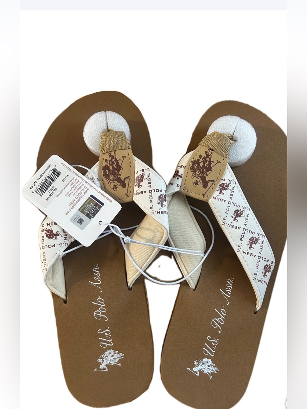 U.S. Polo Assn. Women’s Brown and White Sandals NWT